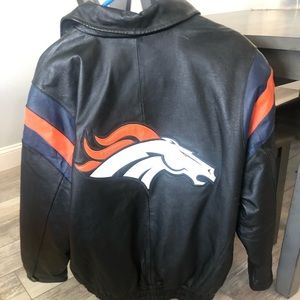 Large leather Denver Broncos jacket